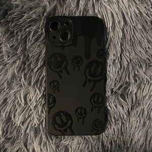 Black Drip Smiley Phone Case